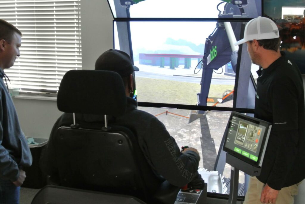 Next Gen Equipment Training Operators On a Vorte  Edge Simulator
