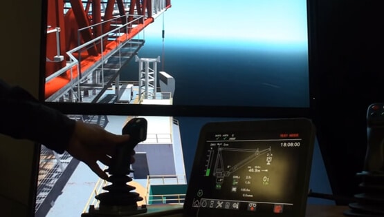 liebherr BOS crane simulator with litronic controls