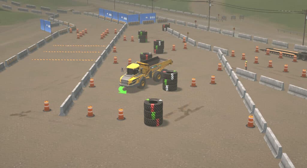 Articulated Dump Truck Exercise - Slalom driving