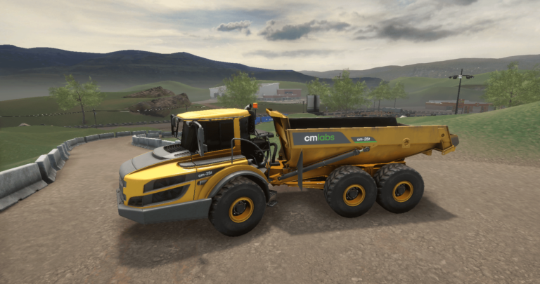Articulated Dump Truck Simulator Training Pack - Side-view of equipment