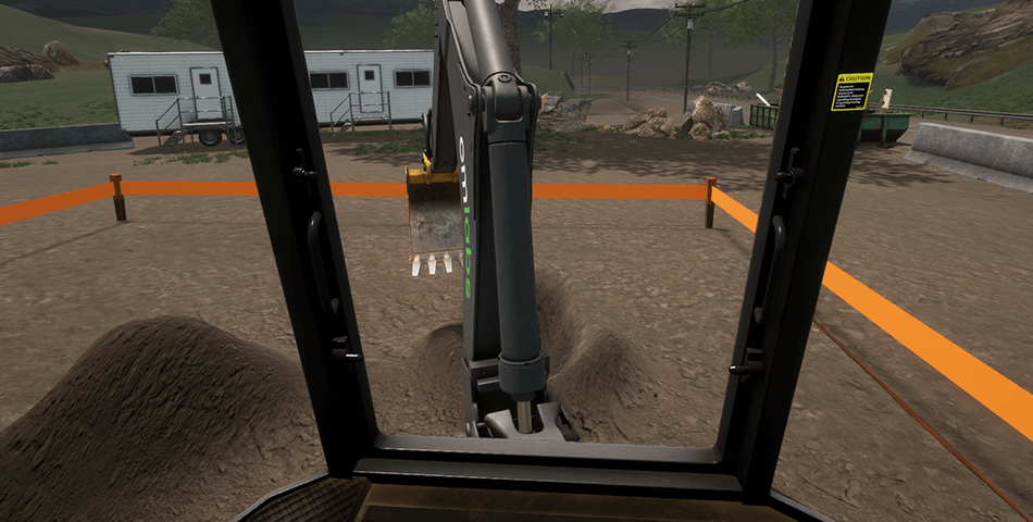 Backhoe simulator training pack - Cabin point of view