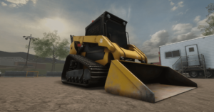 Compact Track Loader Simulator Training Pack Beauty Shot with bucket attachment