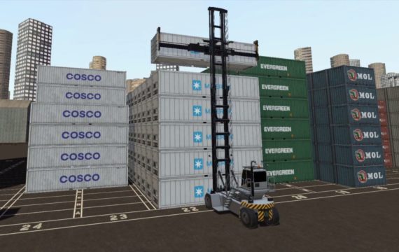 Empty Container Handler (ECH) Simulator Training Pack lifting container