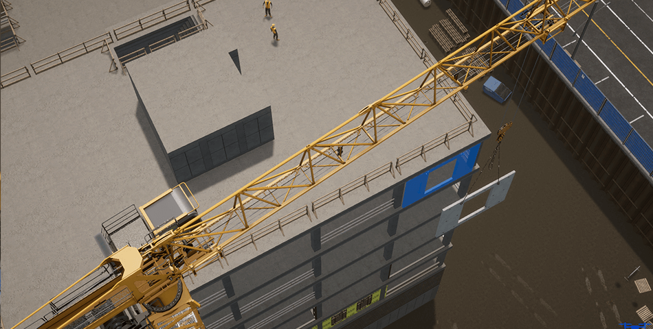 Flat-top tower crane simulator training pack Exercise - Installing Panels