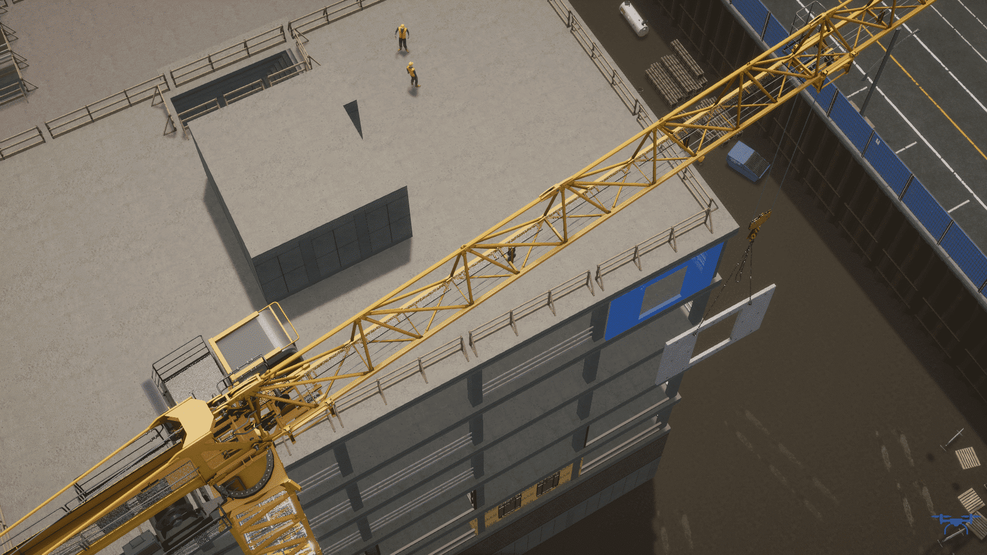 Flat-top tower crane simulator training pack - Installing Panels exercise