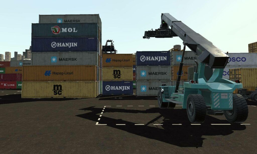 Reach Stacker Simulator Training Pack - Grabbing a container