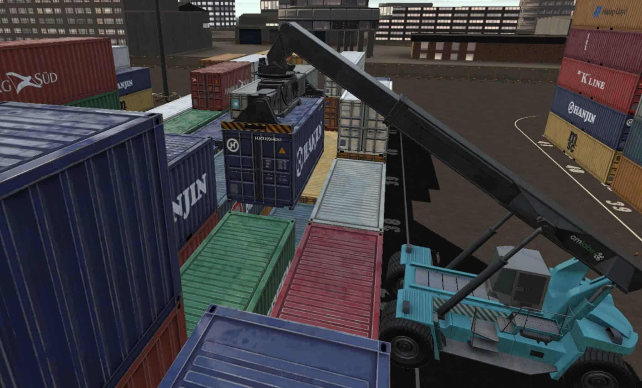 Reachstacker Simulator Training Pack - Dropping a container