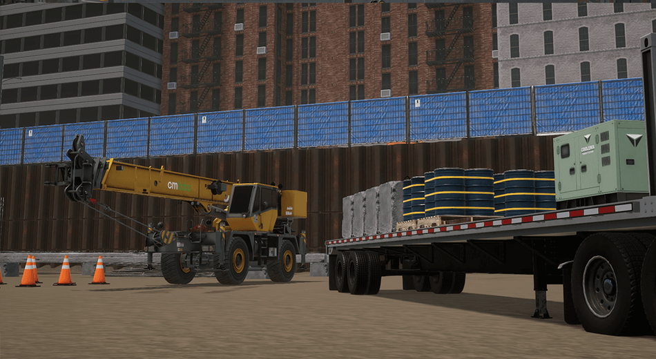 Rough Terrain Crane Simulator - Equipment with trailer