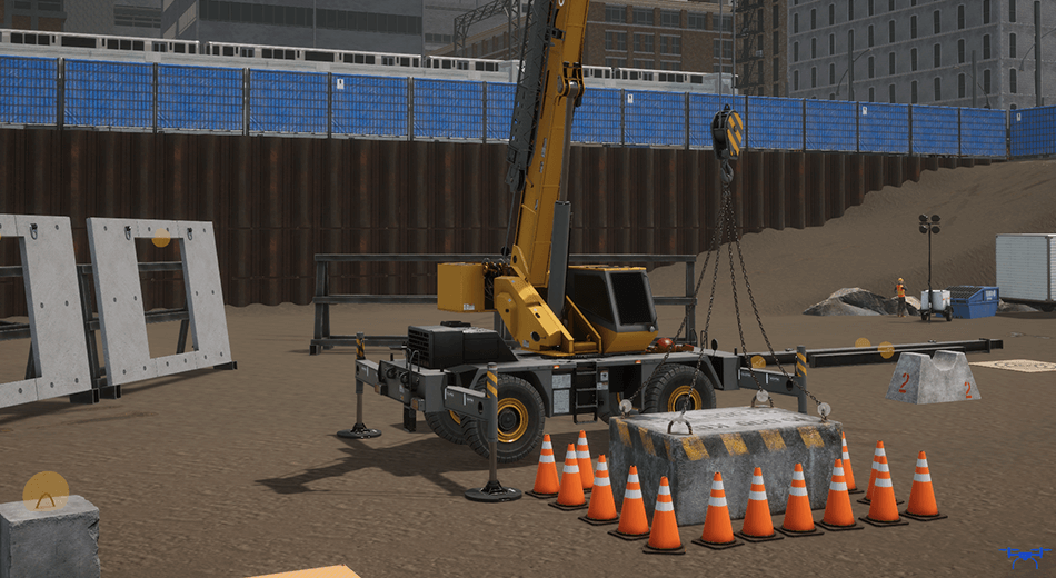 Rough Terrain Crane simulator training pack exercise - Big Load lifting