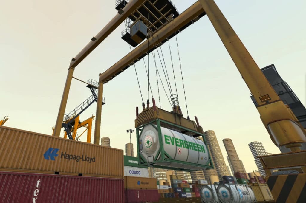 Rubber-Tyred Gantry Crane Simulator Training Pack - Lifting a load Exercise