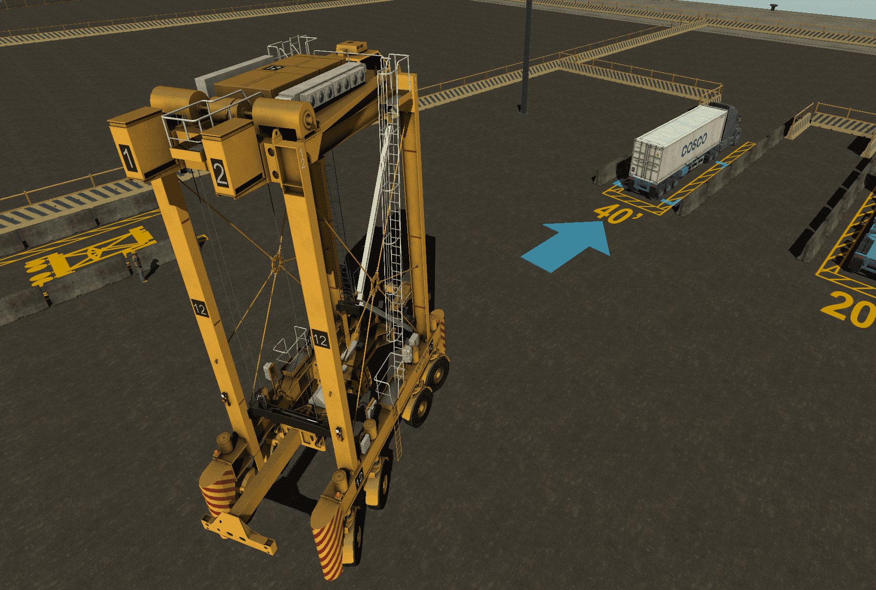 Straddle Carrier Simulator Training Pack – Picking Up a Container Exercise