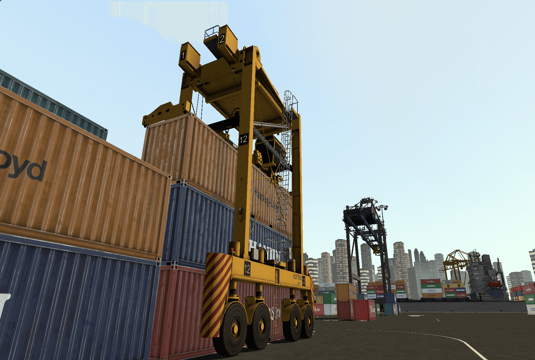 Straddle Carrier Simulator Training Pack – Stacking Containers Exercise