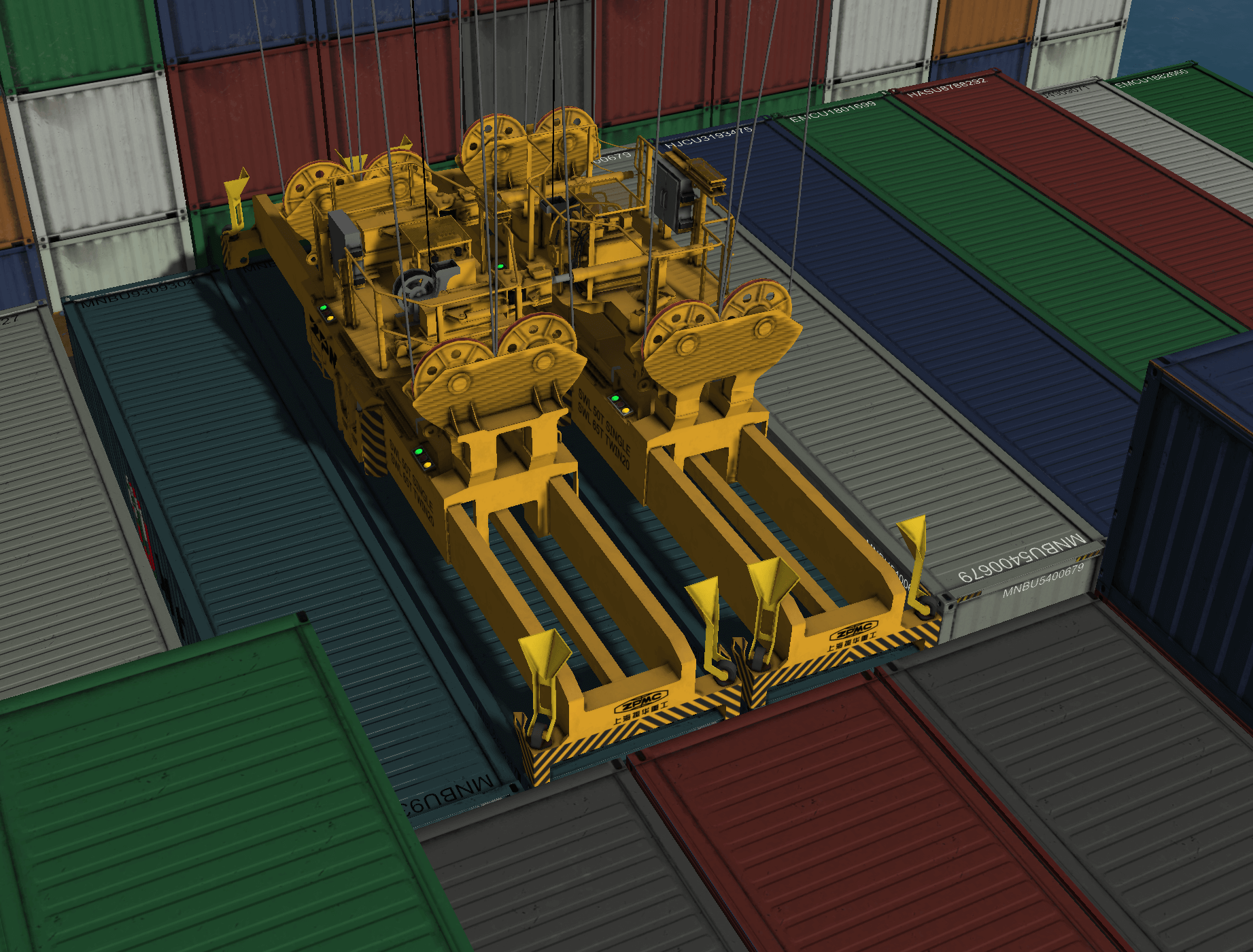 Panamax Ship-To-Shore Simulator Training Pack Close-Up Shot of container and hoist system