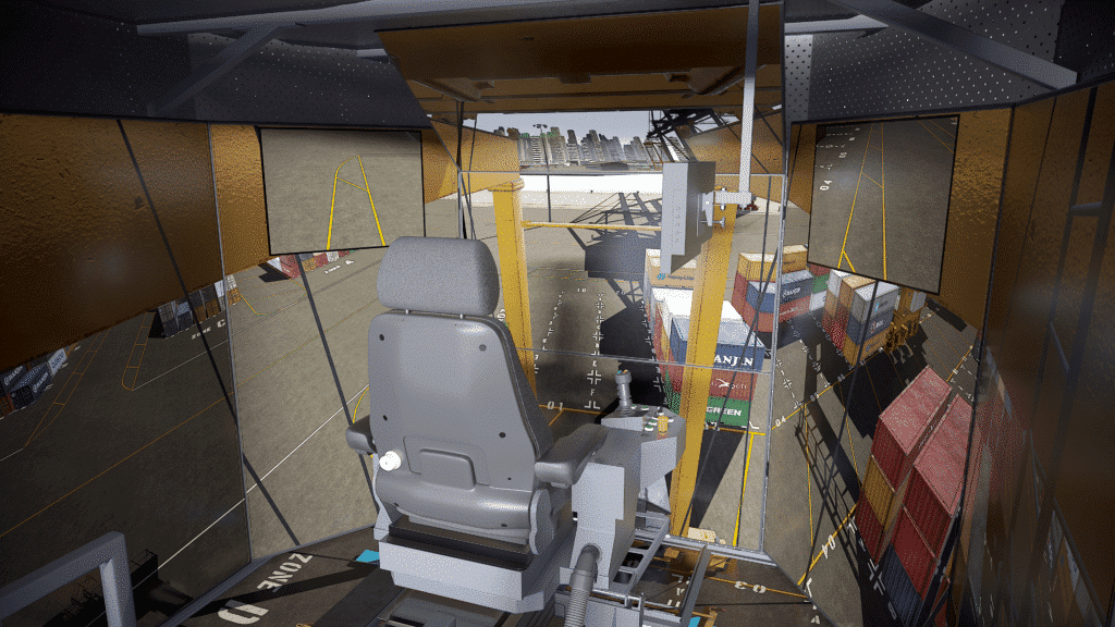 Master Cab - Screens On - Rubber Tyred Gantry Crane Simulator
