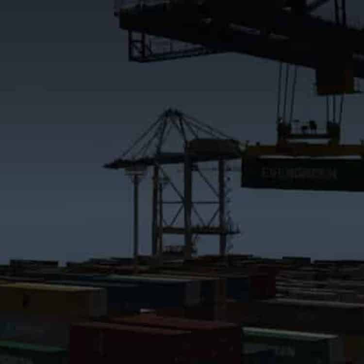 Port header showing cranes beauty shot from far away