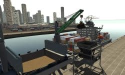 Ship Pedestal Crane Simulator Training Pack ready for grain transfer exercise